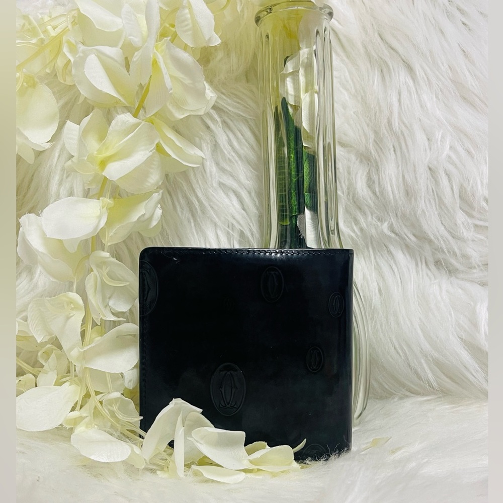 Sold! Cartier Happy Birthday Patent Leather Men Bifold Wallet